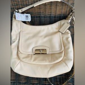 NEW Coach Leather Hobo Handbag w/Shoulder Strap - Champagne Color